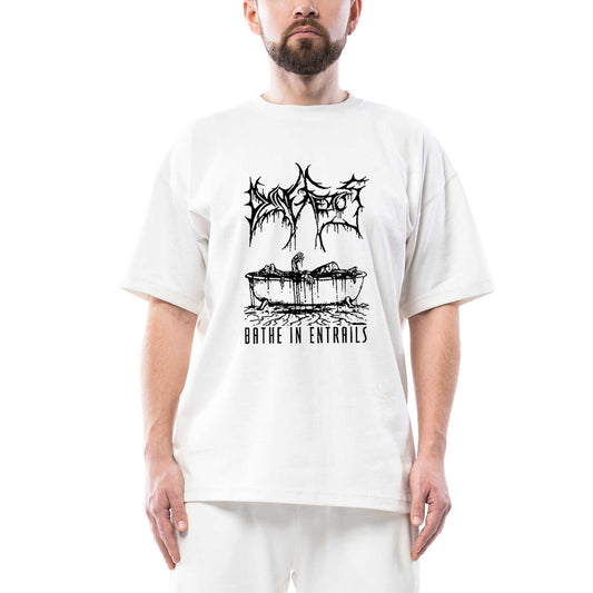 Dying Fetus Bathe in Entrails Oversize Beyaz Tişört
