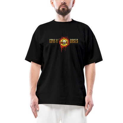 Guns N Roses Drops Logo Oversize Siyah Tişört