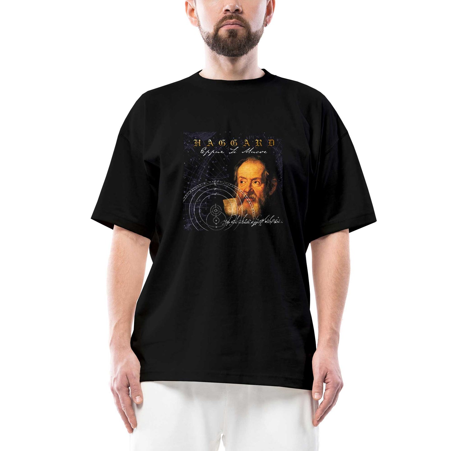 Haggard Eppur Si Muove Oversize Siyah Tişört