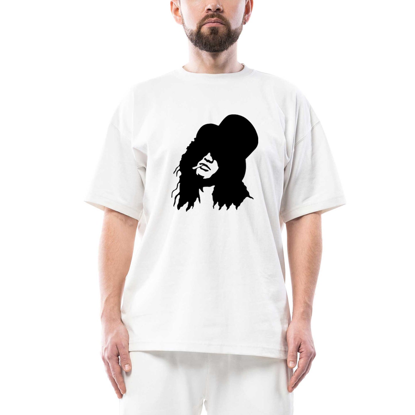 Slash Portre Oversize Beyaz Tişört