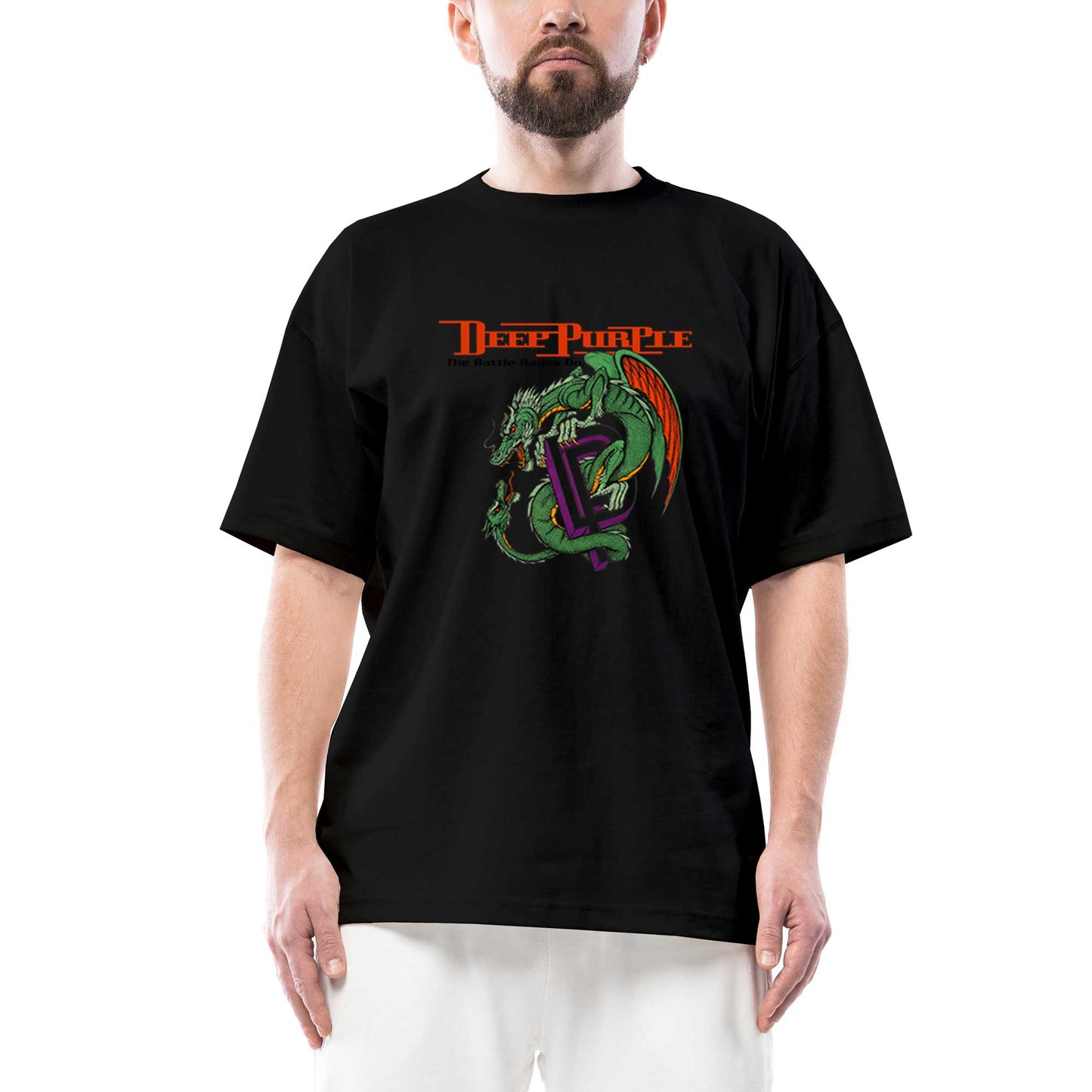 Deep Purple The Battle Rages Oversize Beyaz Tişört