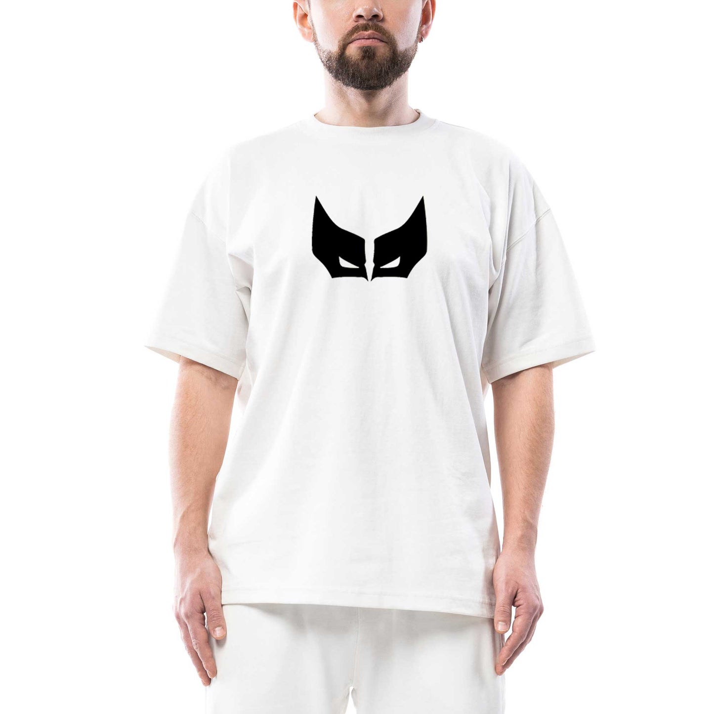 Wolverine Maske Oversize Beyaz Tişört