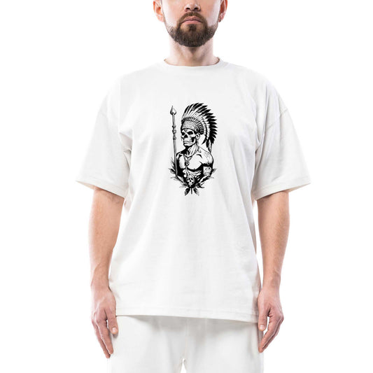 Kızıldereli Skull Warrios Oversize Beyaz Tişört