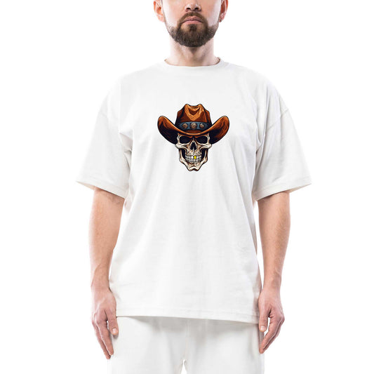 Kovboy Gold Toothed Oversize Beyaz Tişört