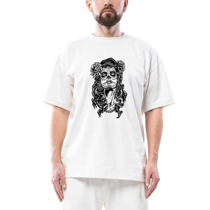 La Calavera Catrina Oversize Beyaz Tişört
