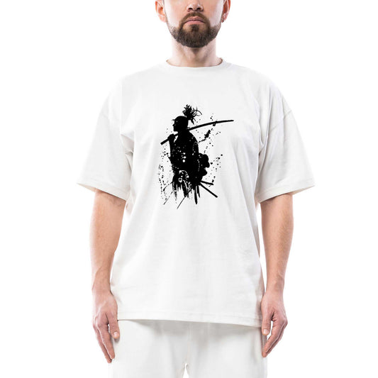 Samurai Miyamoto Musashi Oversize Beyaz Tişört