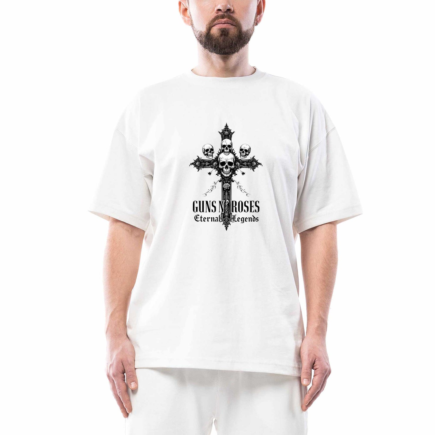 Guns N Roses Eternal Legends Oversize Beyaz Tişört