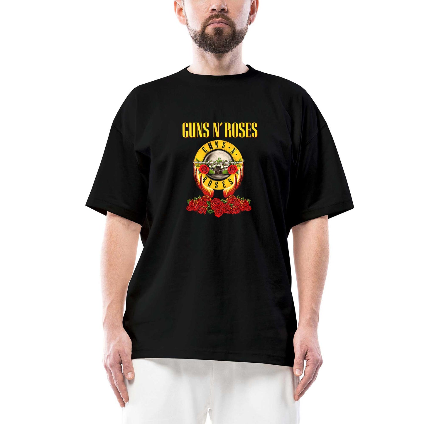 Guns N Roses Hands and Light Oversize Siyah Tişört