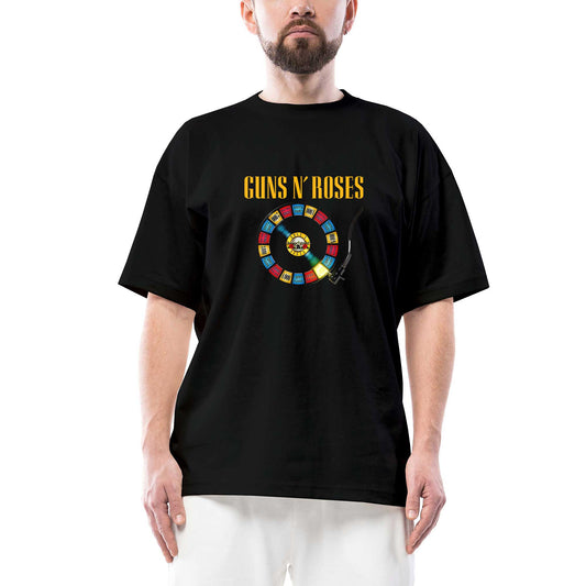 Guns N Roses Plak Oversize Siyah Tişört