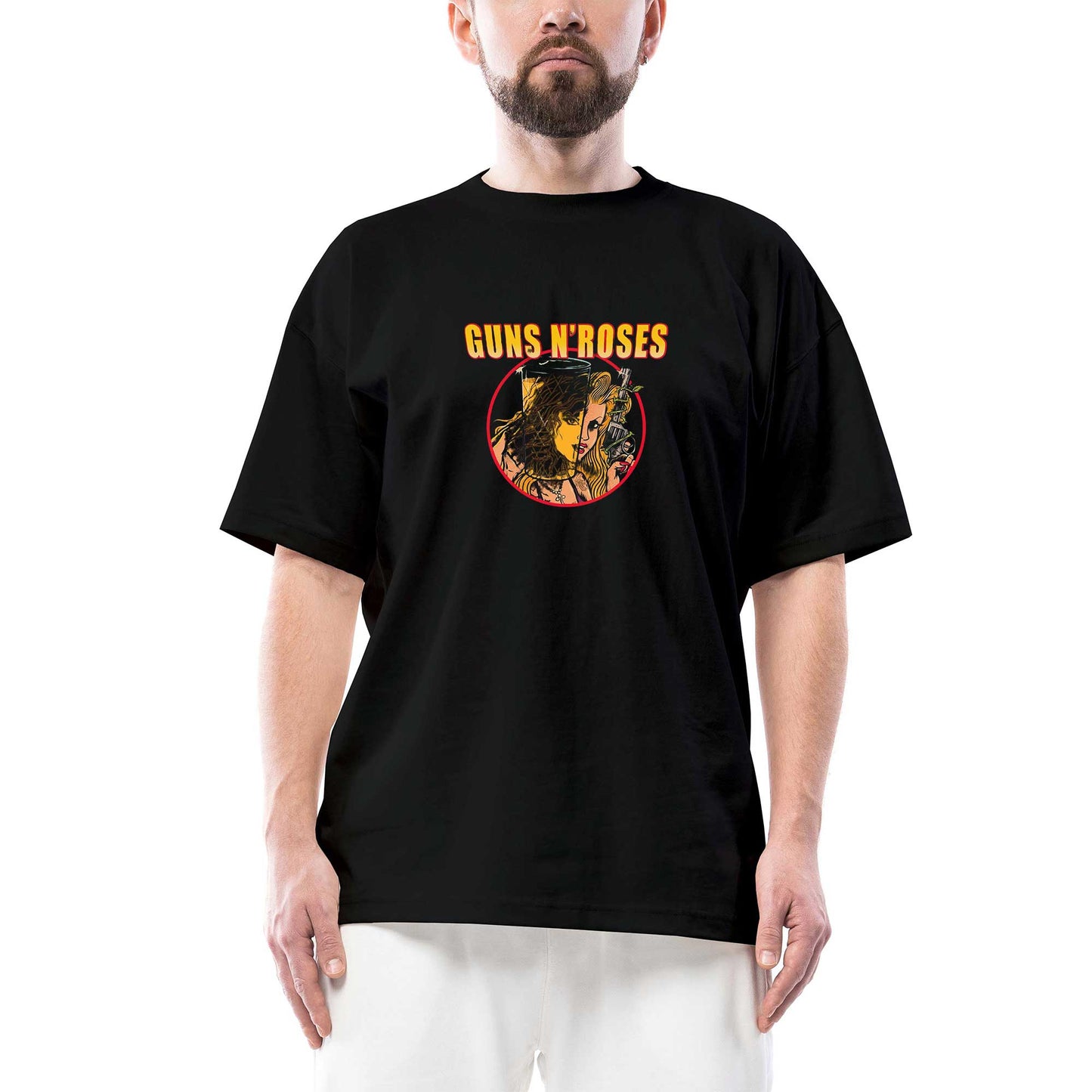 Guns N Roses Woman Oversize Siyah Tişört