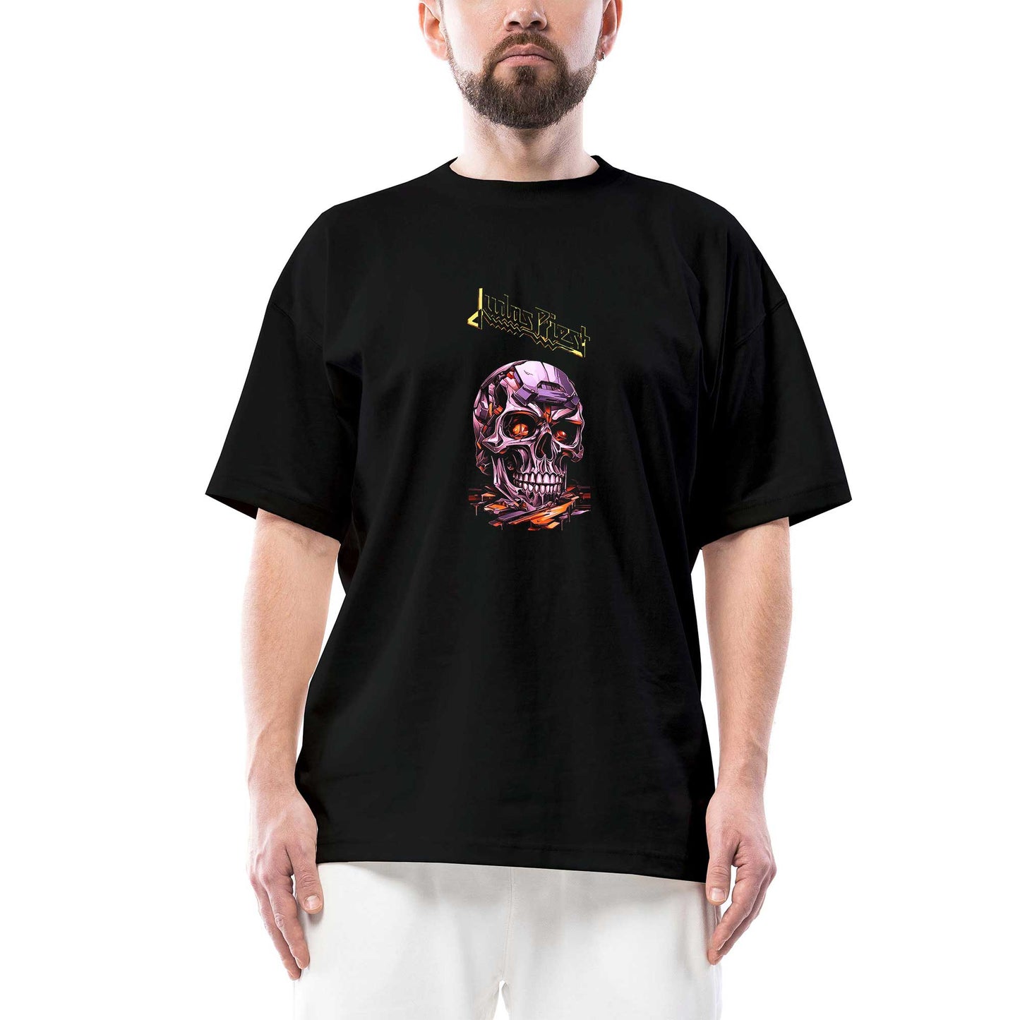 Judas Priest Modern Skeleton Oversize Siyah Tişört