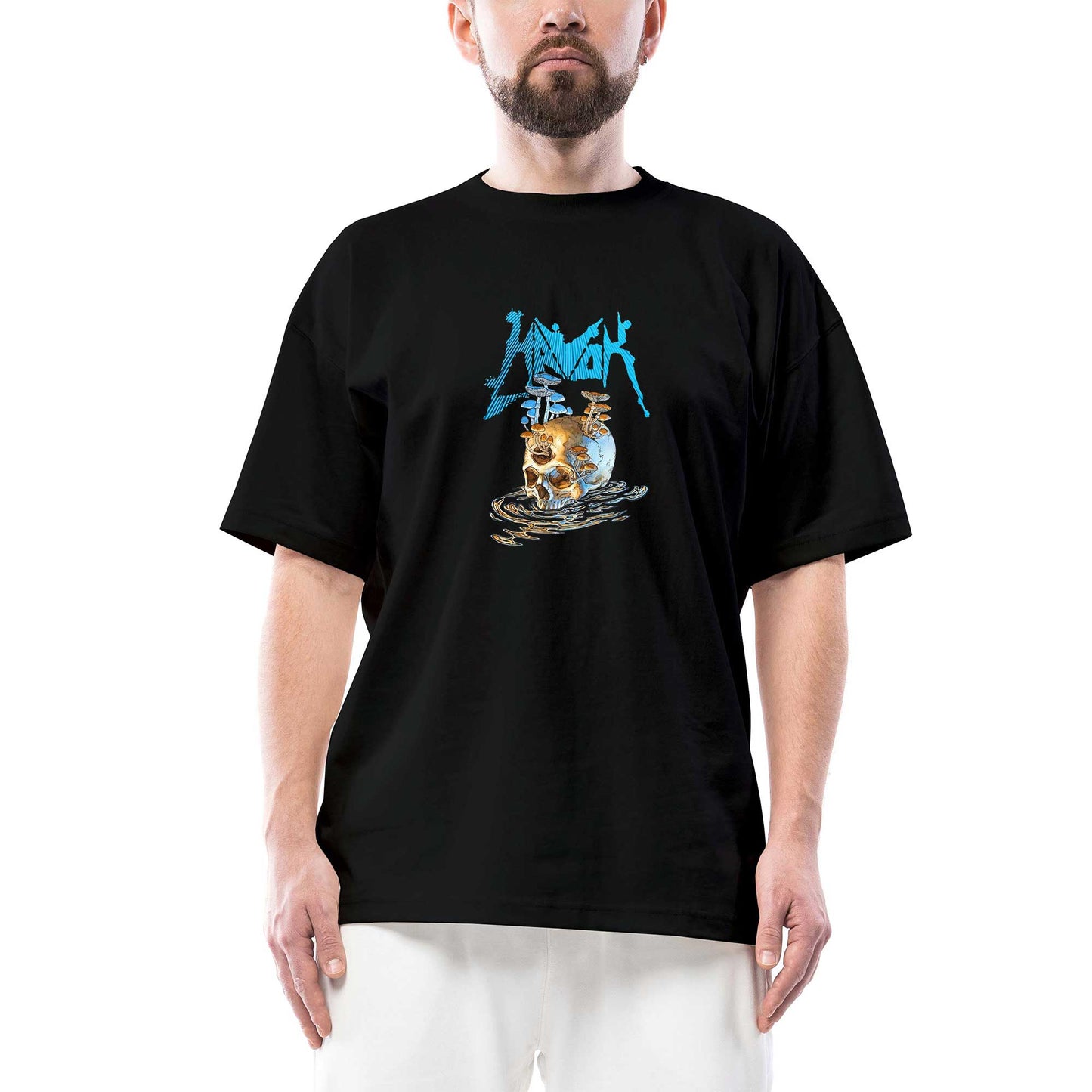Havok Skull Oversize Siyah Tişört