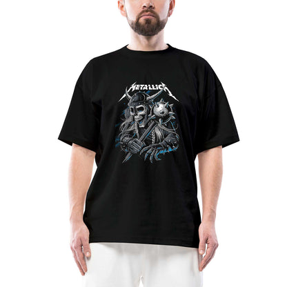Metallica Vikings Oversize Siyah Tişört