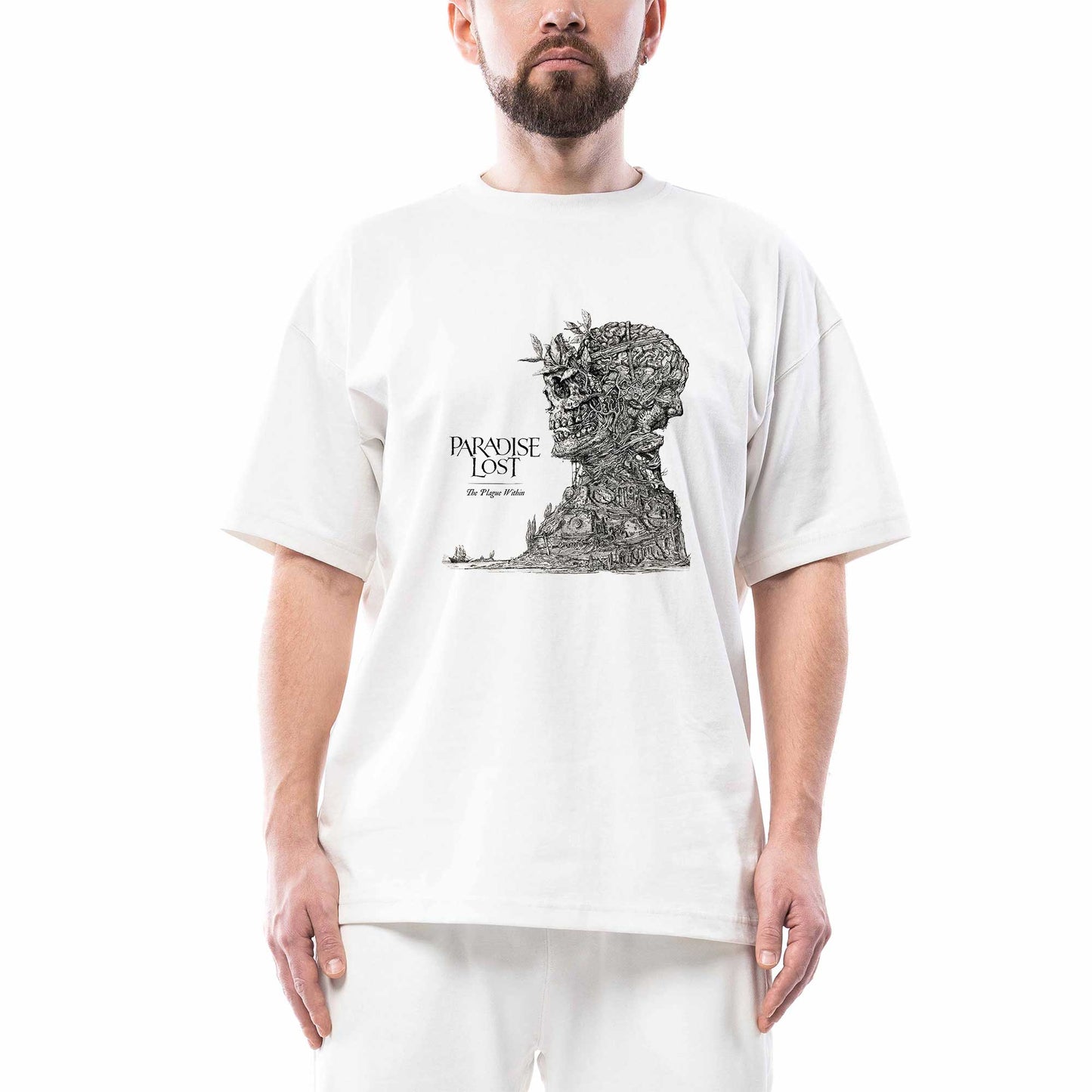 Paradise Lost The Plague Within Oversize Beyaz Tişört