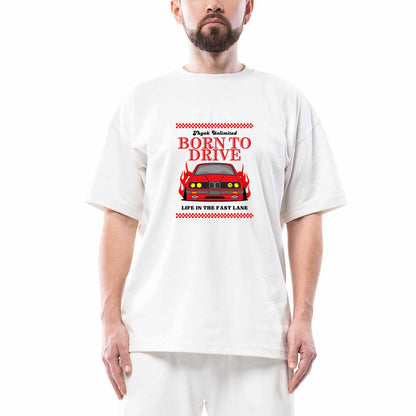 Born To Drıve Bmw Oversize Beyaz Tişört