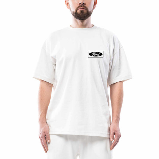 Ford Logo Black Oversize Beyaz Tişört