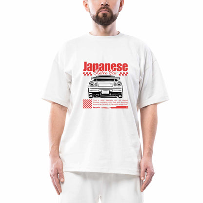 Japanese GTR Oversize Beyaz Tişört
