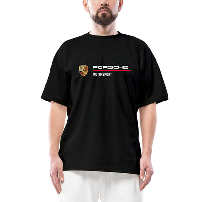 Porsche Logo Motorsport Oversize Siyah Tişört