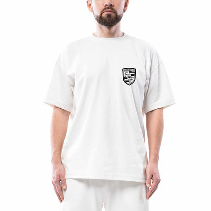 Porsche Logo Black Oversize Beyaz Tişört