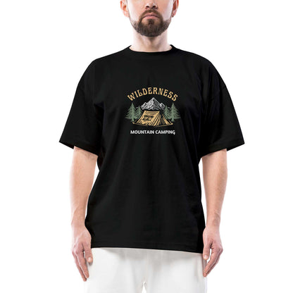Mountain Camping Oversize Siyah Tişört