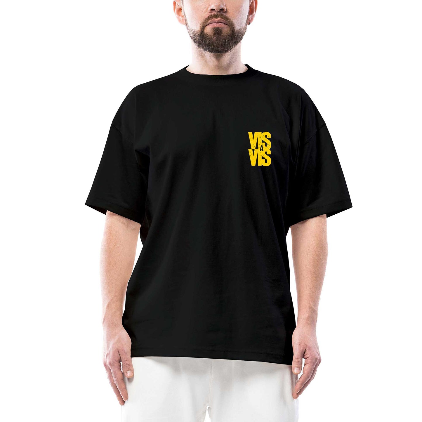 Vis A Vis Logo Oversize Siyah Tişört