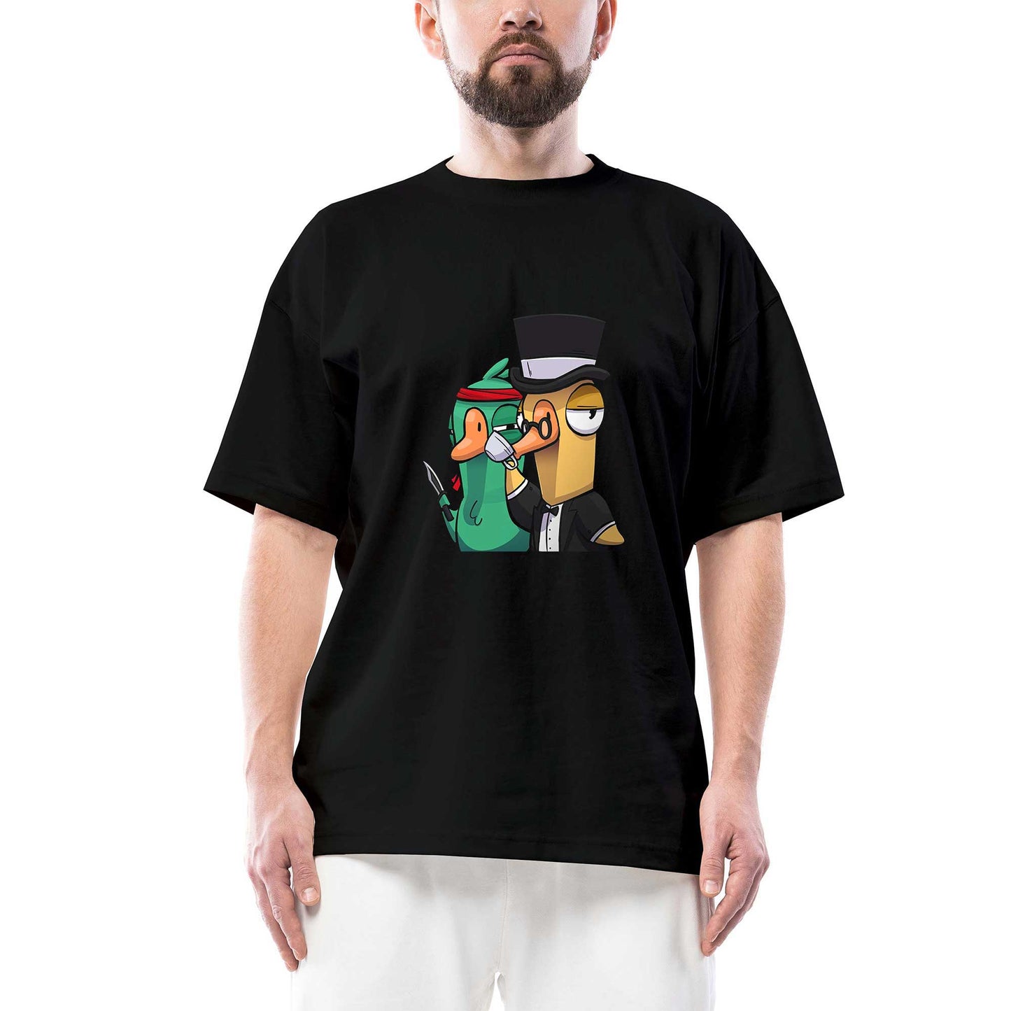 Goose Goose Duck Katil Oversize Siyah Tişört
