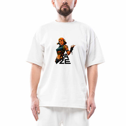 Valorant Raze Oversize Beyaz Tişört
