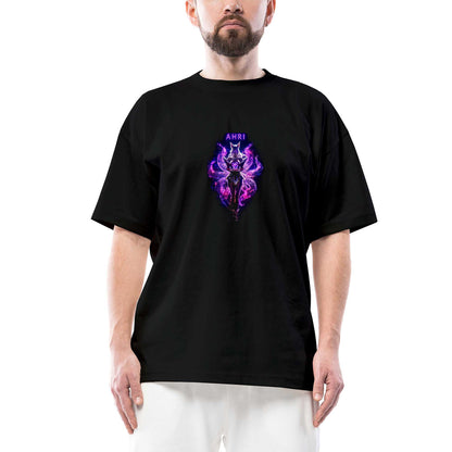 League Of Legends Ahrı Oversize Siyah Tişört