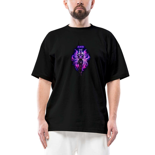 League Of Legends Ahrı Oversize Siyah Tişört