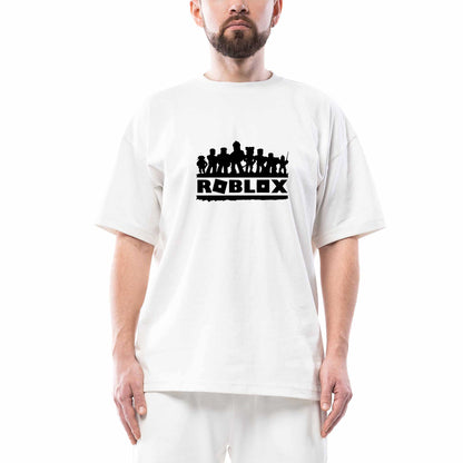Roblox Text Oversize Beyaz Tişört