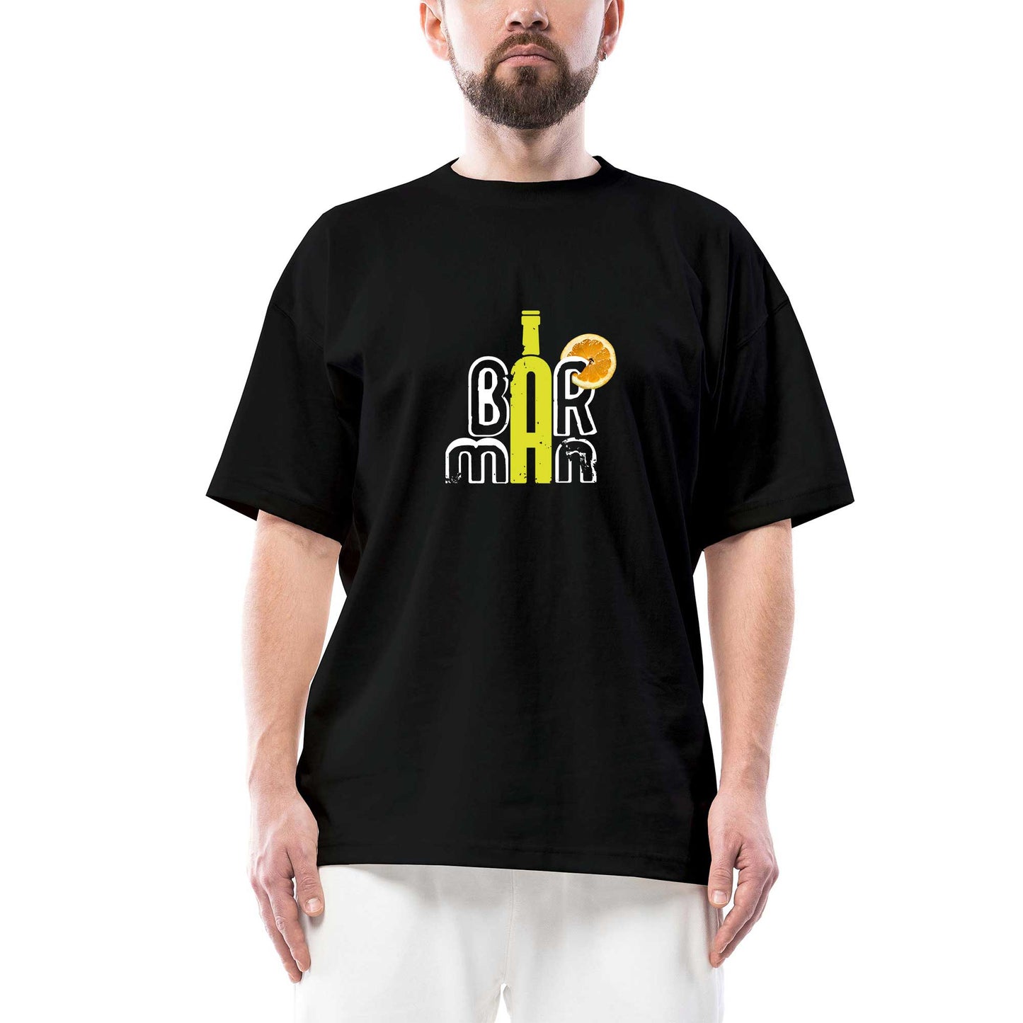 Barman Text Oversize Siyah Tişört