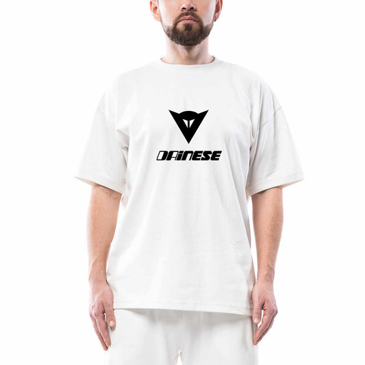 Dainese Black Logo Text Oversize Beyaz Tişört