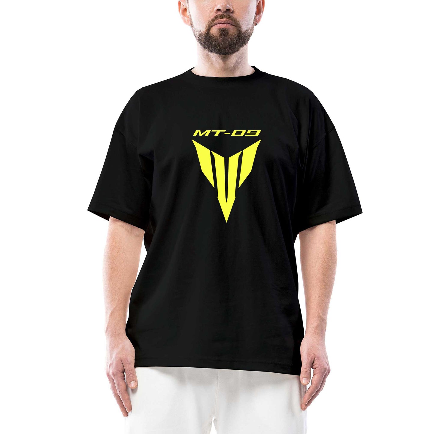 Yamaha MT 09 Logo Text Oversize Siyah Tişört