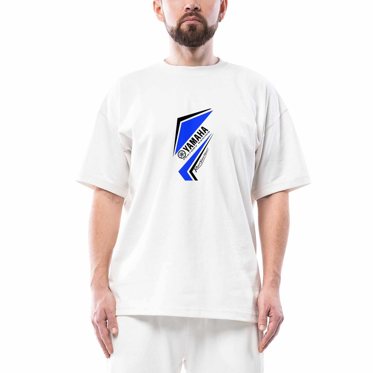 Yamaha Racing Revission Logo Oversize Beyaz Tişört