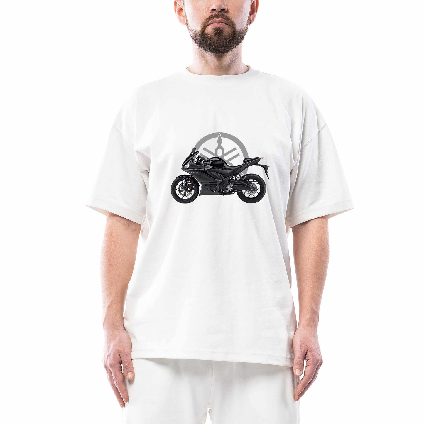 Yamaha R25 Vs Logo Oversize Beyaz Tişört