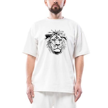 Leon Sketch Oversize Beyaz Tişört