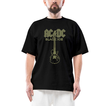 AC DC Guitar Oversize Siyah Tişört