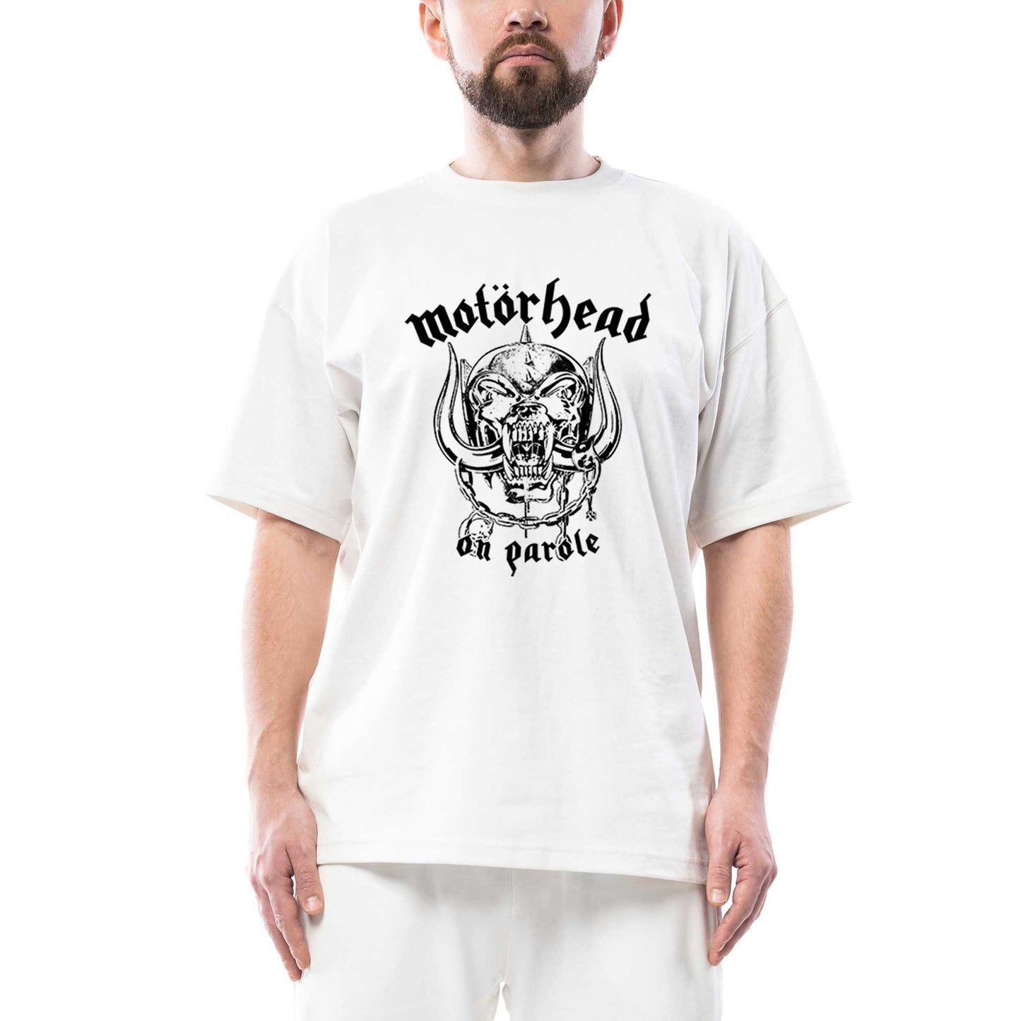 Motörhead On Parole Oversize Beyaz Tişört