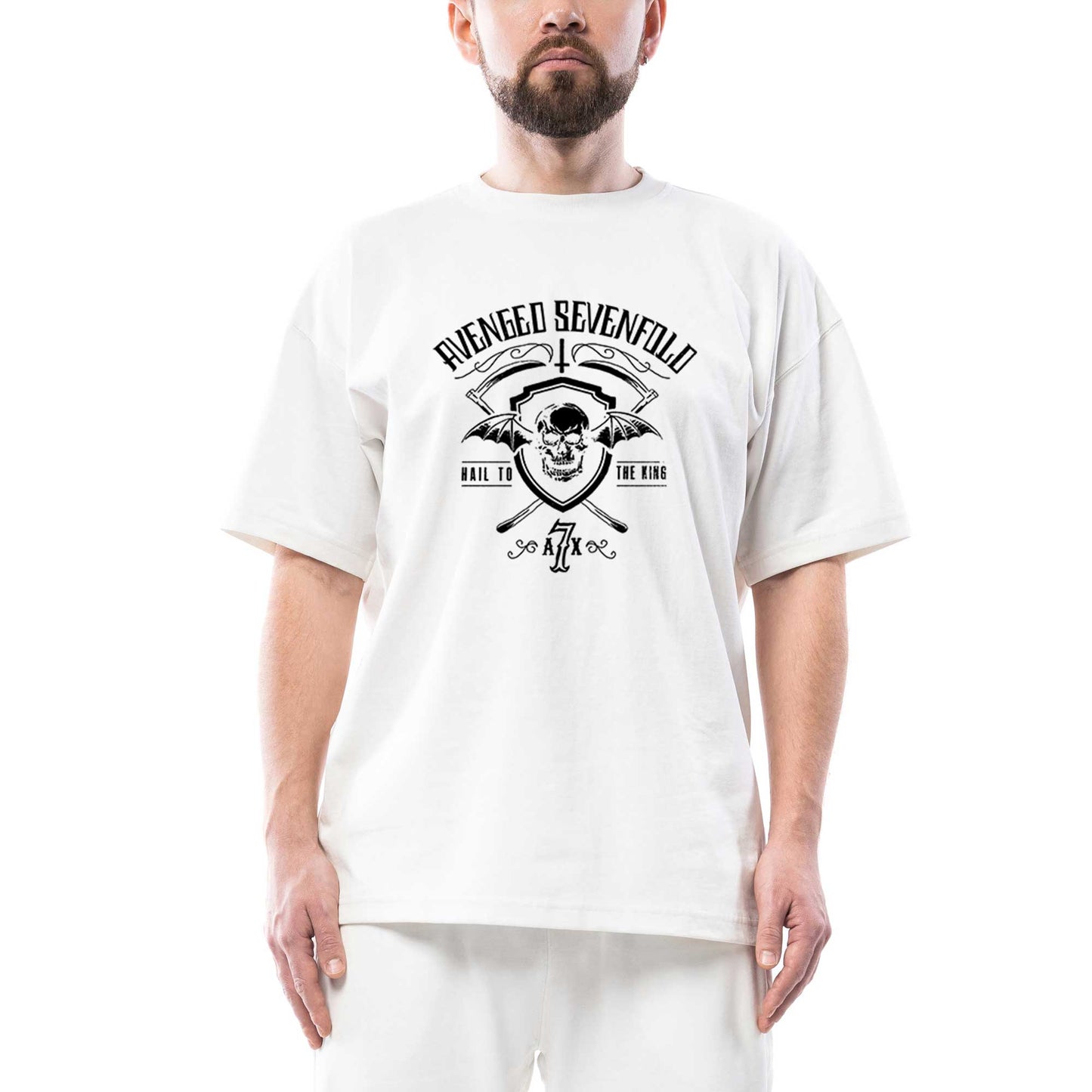 Avenged Sevenfold Hail to the King Oversize Beyaz Tişört