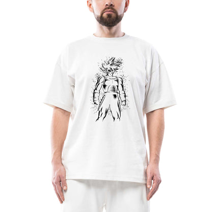 Dragon Ball Splash Oversize Beyaz Tişört