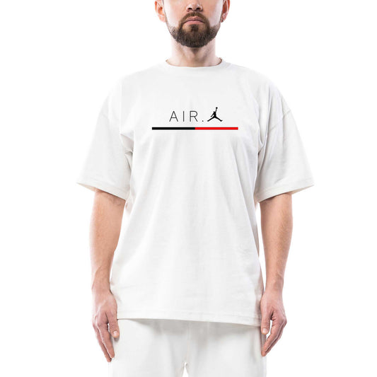 Air Jordan Line Oversize Beyaz Tişört