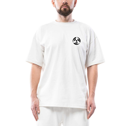 Naruto Logo Oversize Beyaz Tişört