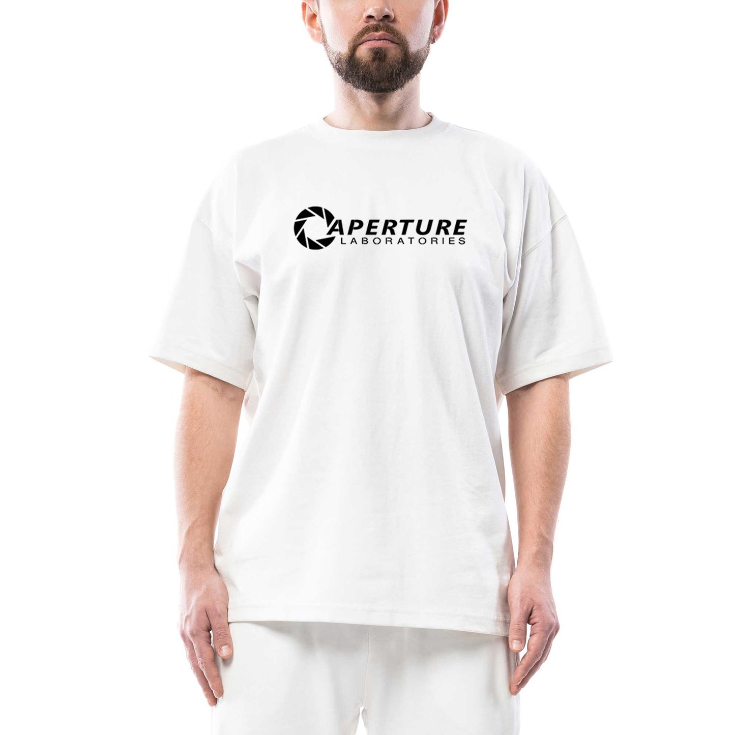 Portal Aperture Oversize Beyaz Tişört