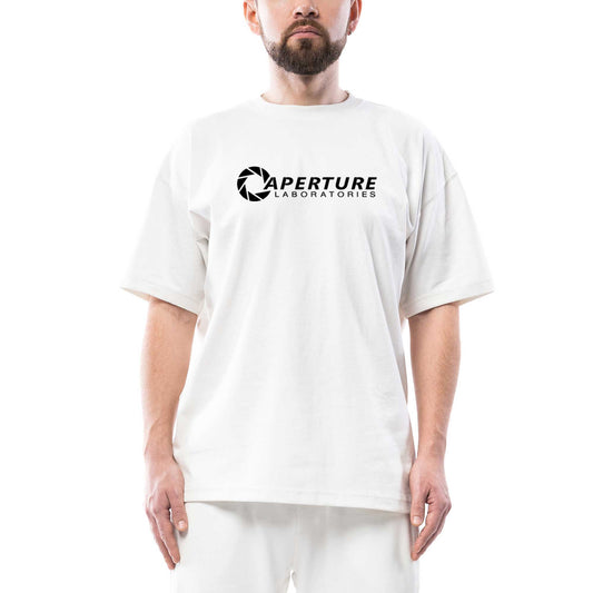 Portal Aperture Oversize Beyaz Tişört
