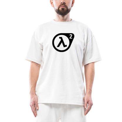 Half Life 2 Logo Oversize Beyaz Tişört