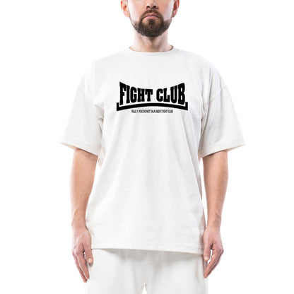 Fight Club Rule 1 Oversize Beyaz Tişört