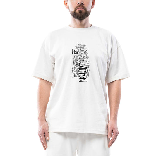 Eric Clapton Texts Oversize Beyaz Tişört