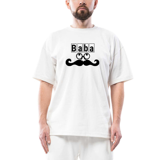 Baba Oversize Beyaz Tişört