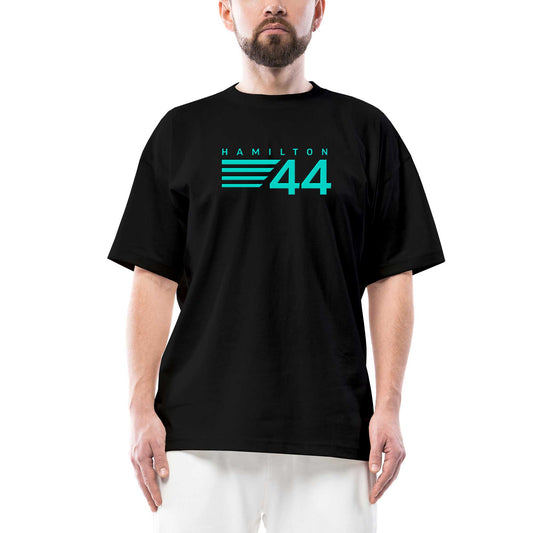 Hamilton 44 Oversize Siyah Tişört