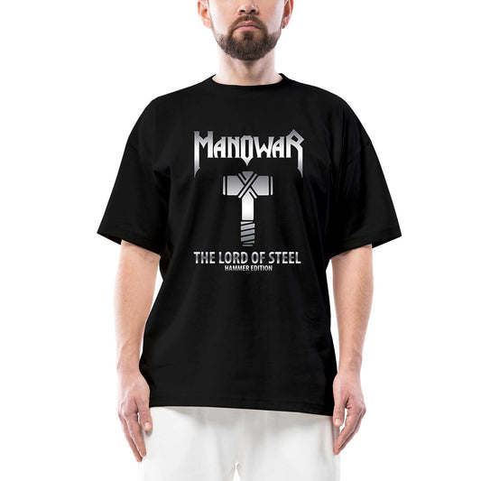 Manowar The Lord of Steel Oversize Siyah Tişört